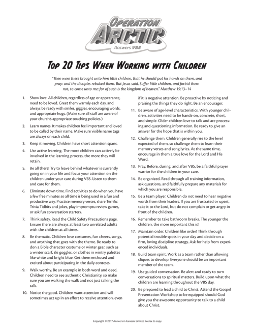 Top 20 Tips For Working With Children Kjv