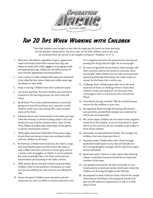Top 20 Tips For Working With Children