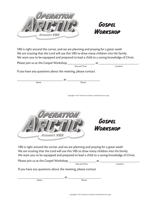 Workshop Invitation Gospel