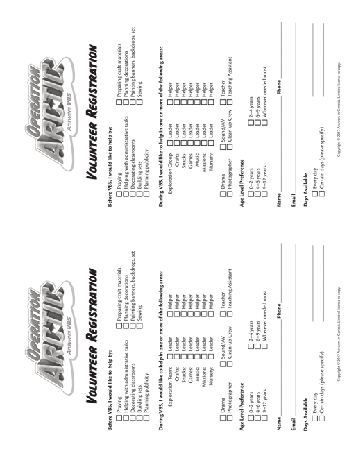 Registration Form Volunteer