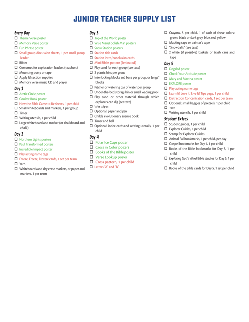 Supply Lists