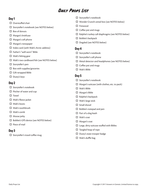 Props List