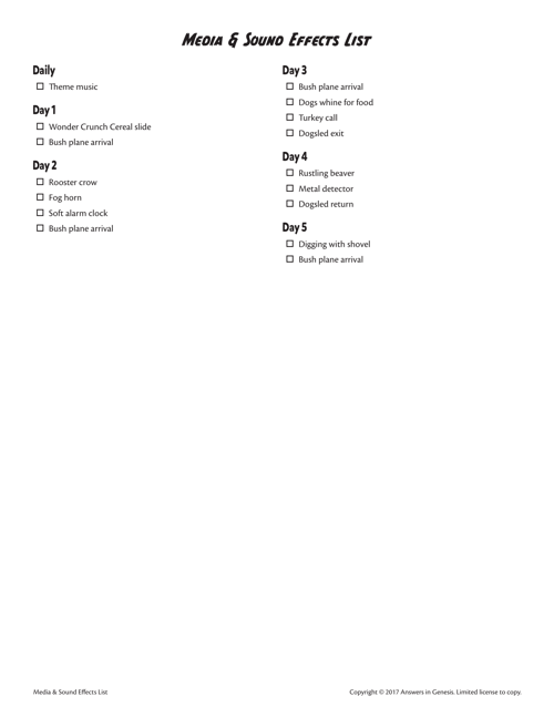  Media And Sound Effects List