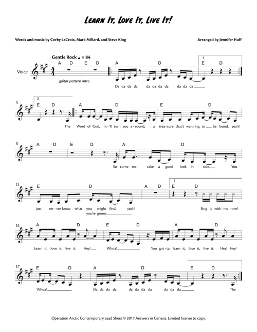 Learn It, Love It, Live It Lead Sheet