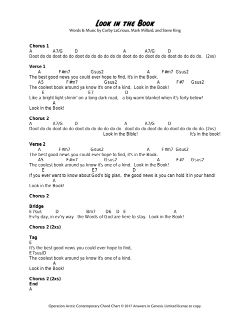 Look in the Book Chord Chart