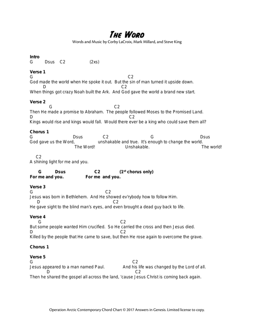 The Word Chord Chart