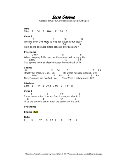 Solid Ground Chord Chart