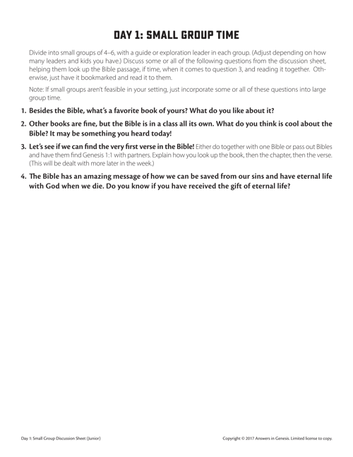Small Group Discussion Sheets