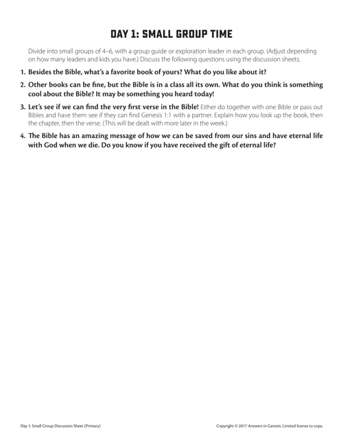 Small Group Discussion Sheets
