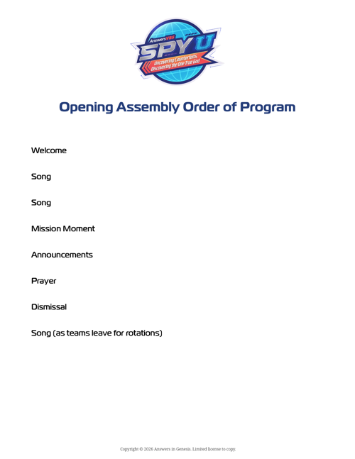 Assembly Order Of Program