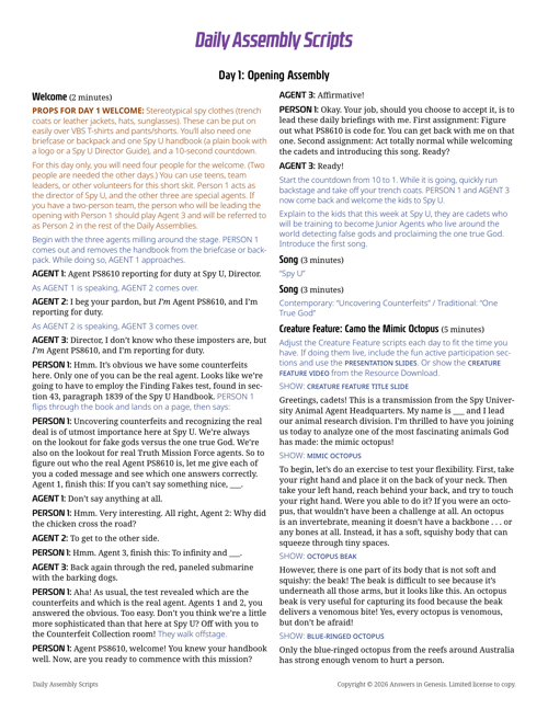 Daily Assembly Scripts