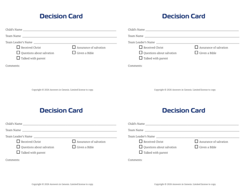 Decision Card