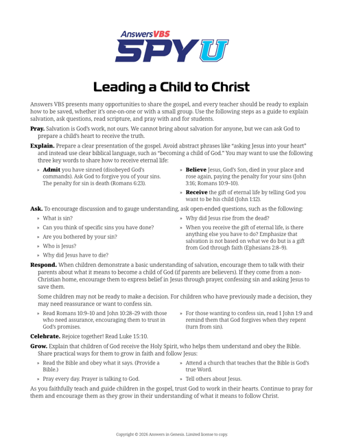 Leading a Child to Christ