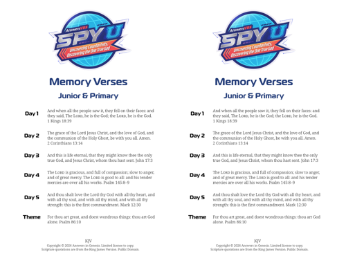 Memory Verses (KJV)