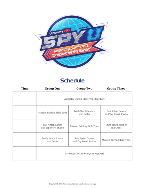 Schedule