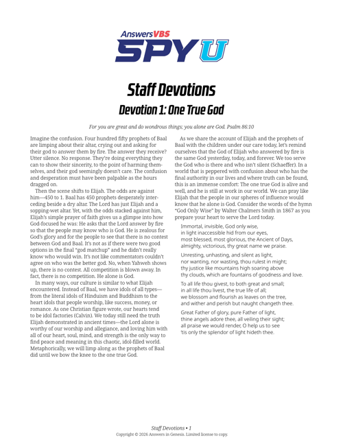 Staff Devotions (ESV)