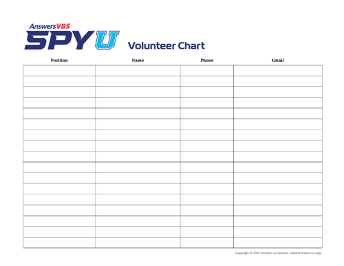 VBS Crew Chart