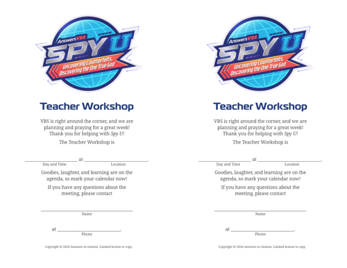 Workshop Invitation: Teacher