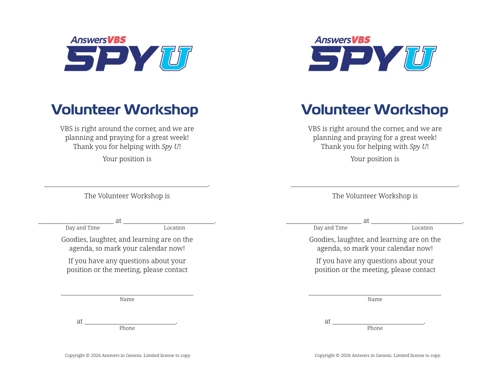 Workshop Invitation: Volunteer