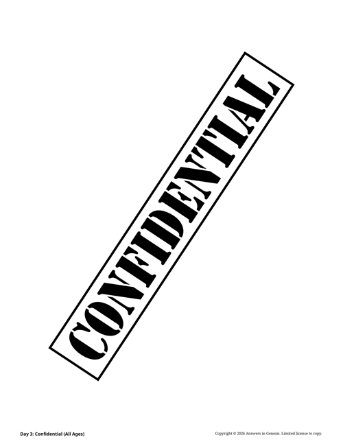Day 3: Confidential (All Ages)