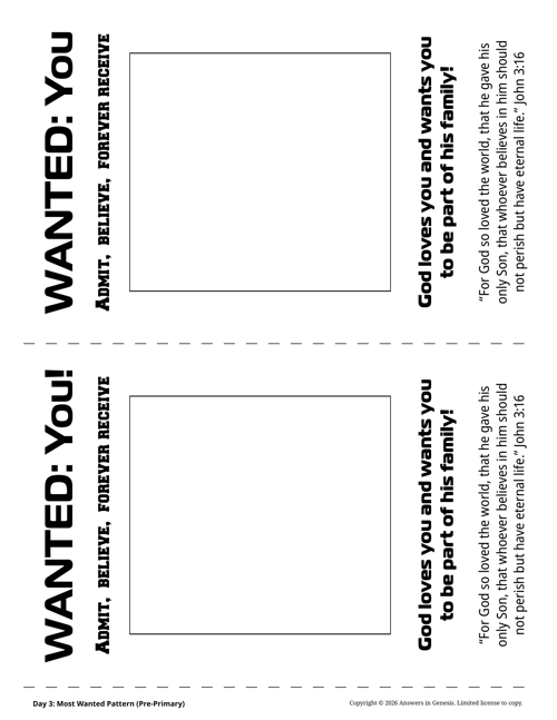Day 3: Most Wanted Pattern (Pre-Primary)