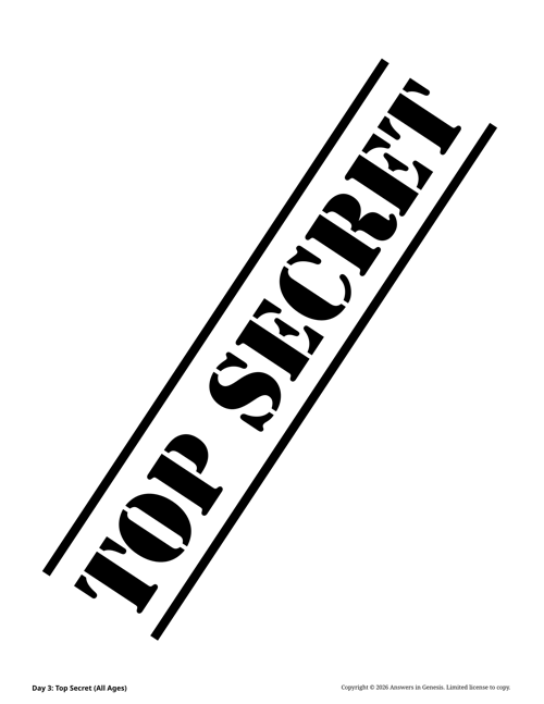 Day 3: Top Secret (All Ages)