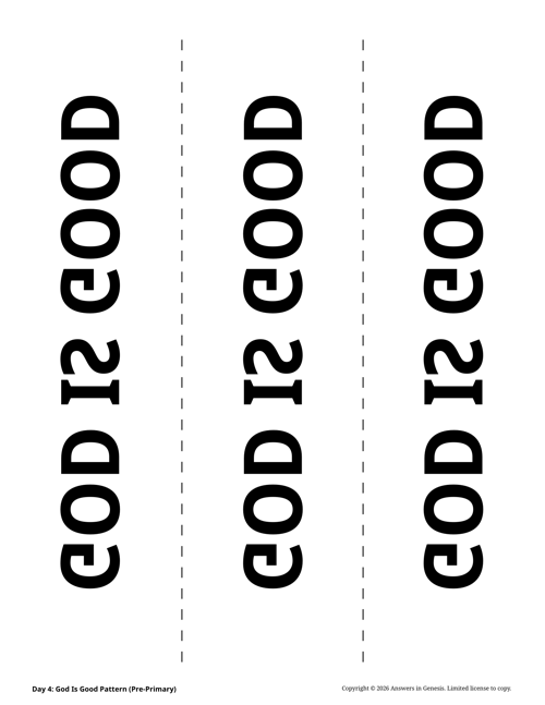 Day 4: God Is Good Pattern (Pre-Primary)