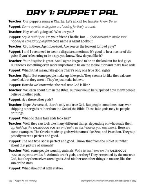Pre-Primary Puppet Scripts