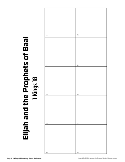Day 1: 1 Kings 18 Drawing Sheet (Primary)