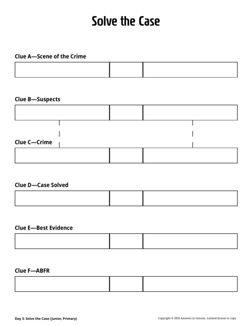 Day 3: Solve the Case (Junior, Primary)