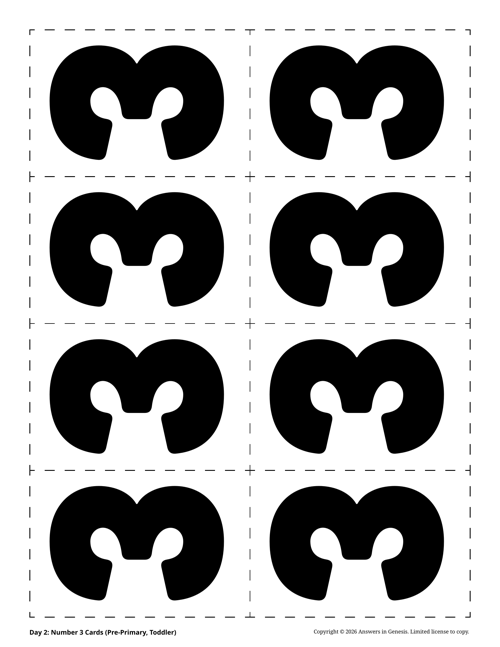 Day 2: Number 3 Cards (Pre-Primary, Toddler)