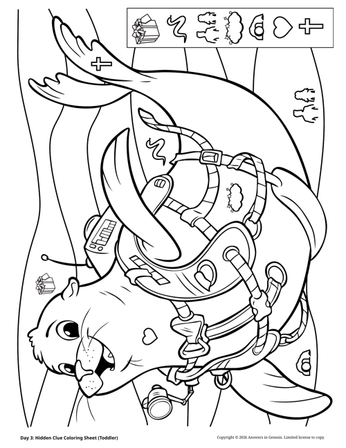 Day 3: Hidden Clue Coloring Sheet (Toddler)