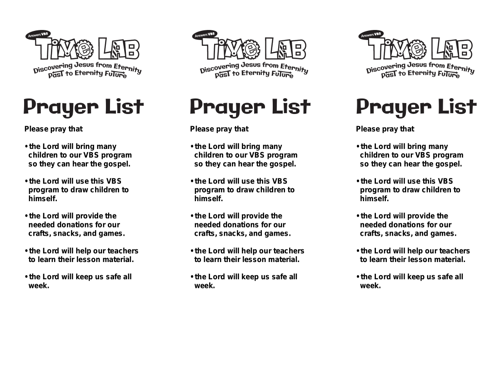 Prayer List