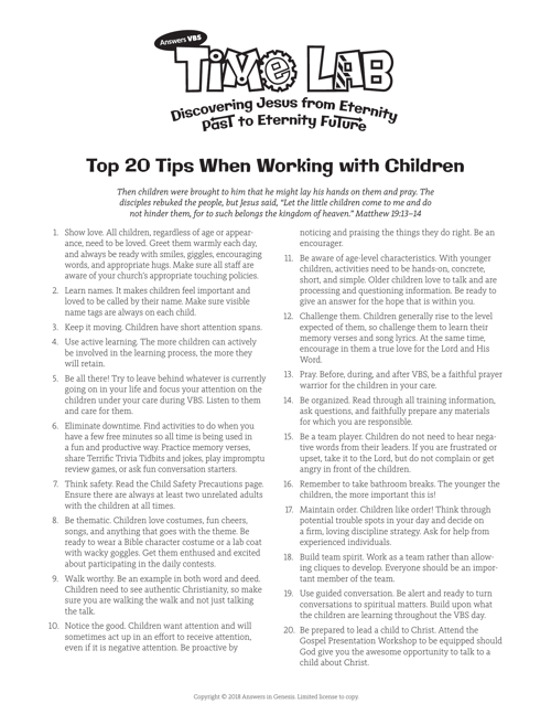 Top 20 Tips For Working With Children