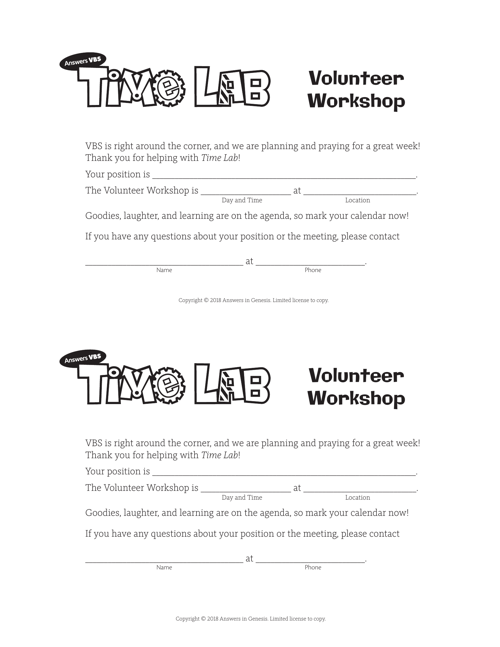 Workshop Invitation Volunteer