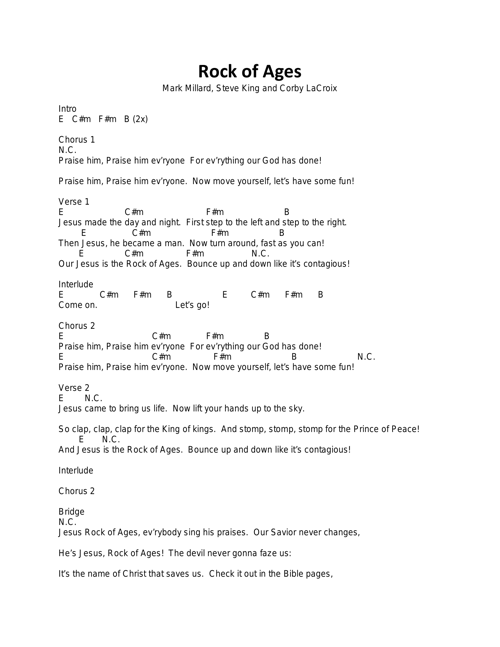 03 Rock of Ages Chord Chart