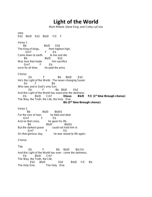 04 Light of the World Chord Chart