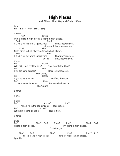 05 High Places Chord Chart