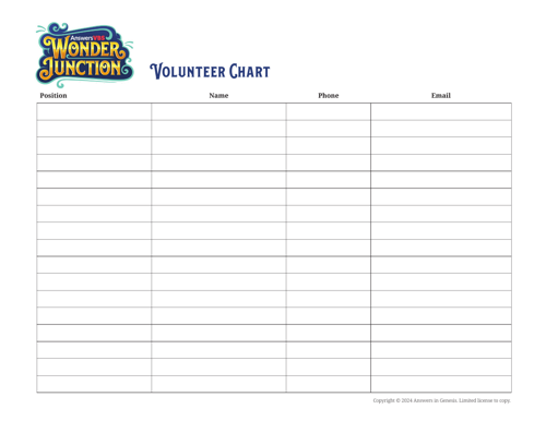 VBS Crew Chart