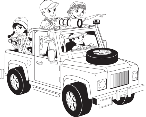 Kids In Jeep