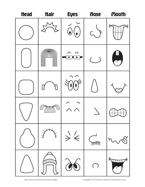 Day 3 Cartoon Faces Pattern